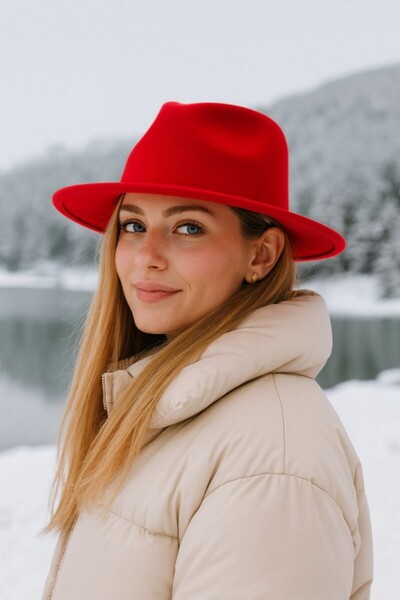 stravis Red Panama Hat