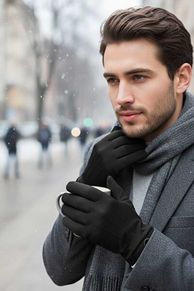 Aware Time Touchscreen Plush Men's Gloves