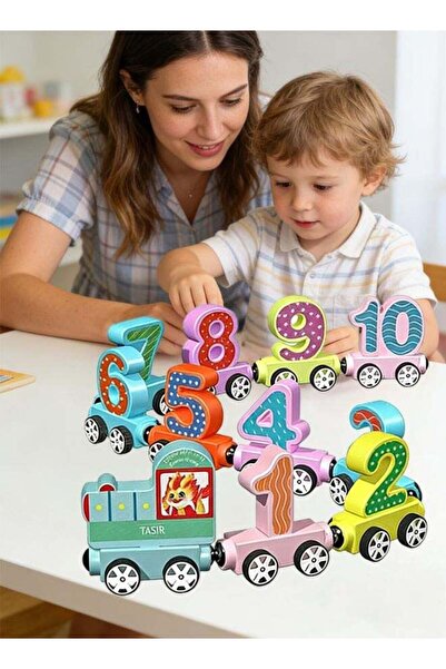 Generic قطار مغناطيسي، مجموعة ألعاب قطار خشبي مكونة من 11 قطعة، لعبة قطار تعل...