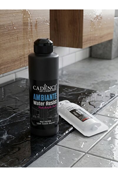 Cadence Ambiante Fayans Tezgah Boyası AW-24 Siyah 250 ml Islak Zemin Suya Day...