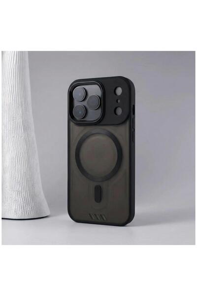 Zebana Apple iPhone 17 Pro Max Uyumlu Kılıf M-Safe Vault Silikon Kılıf (Metal...