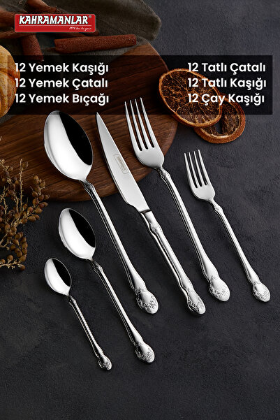 Kahramanlar 72 Parça Çatal Bıçak Kaşık Seti