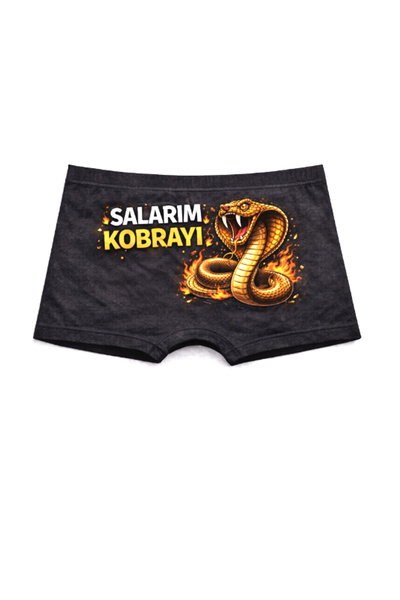 HediyeMania Salarım Kobrayı cu imprimeu Espirili Black Men boxeri