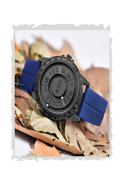 MACON Magnetic Ball Watch Quartz Black Dial Unisex Rolling Pointer Silicone S...