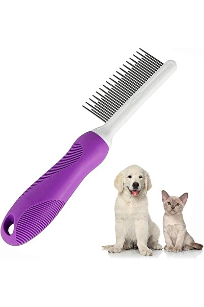 Arabest Detangling Pet Grooming Comb with Long & Short Stainless Steel Teeth ...