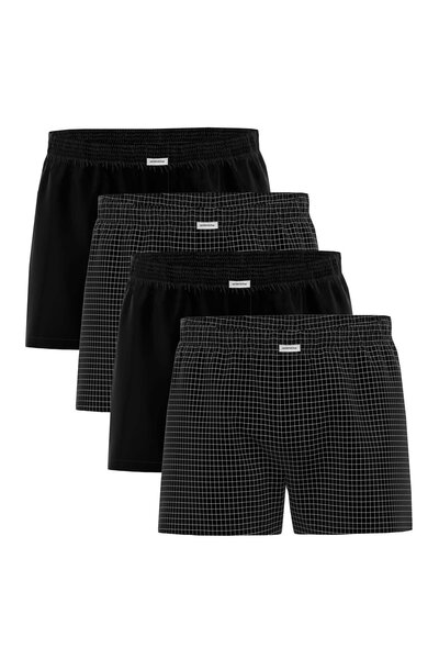 Seidensticker Herren Web-Boxershorts, 4er Pack - Boxer 4-Pack, Baumwolle, Logo