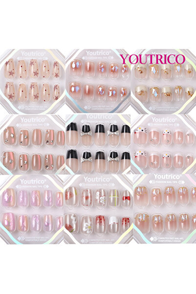 Youtrico Press On False Nails,Blind box random 5 boxes