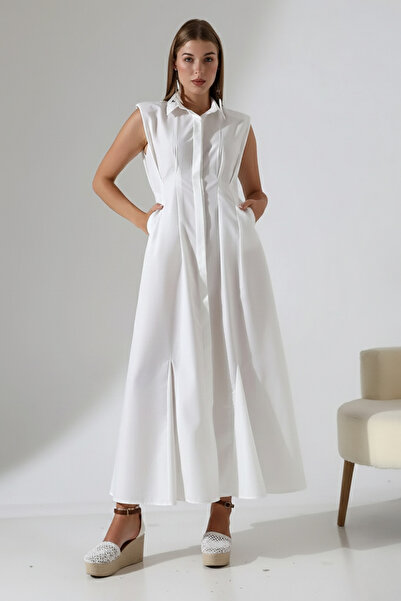 İntive Lingerie 100% Cotton Poplin Button Fish Form Shirt Dress