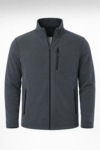 pandy Unisex Polar Tam Fermuarlı 3 Cepli Outdoor Polar Ceket