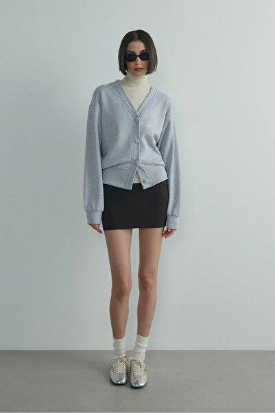 Suud Collection Gray Kenny Basic Cardigan