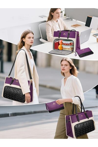 MATEIN 15.6 Inch Laptop Bag for Women with Insulated Lunch Compartment