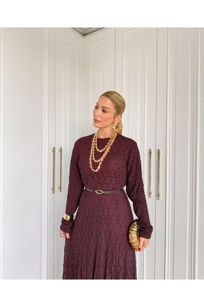 Butikkolik ASİL DANTEL ÖRME ELBİSE