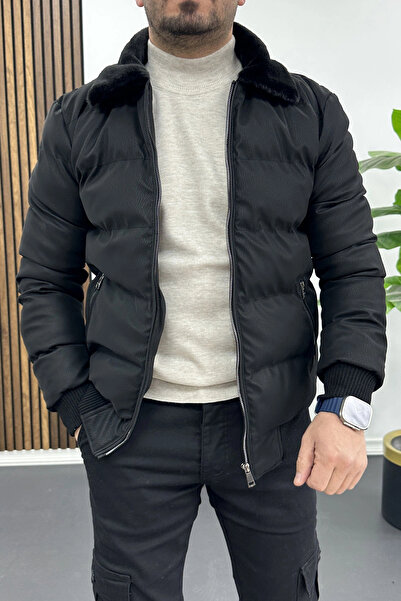 Edwox Men's Slim Fit Soft Leather Coat Black Edw440