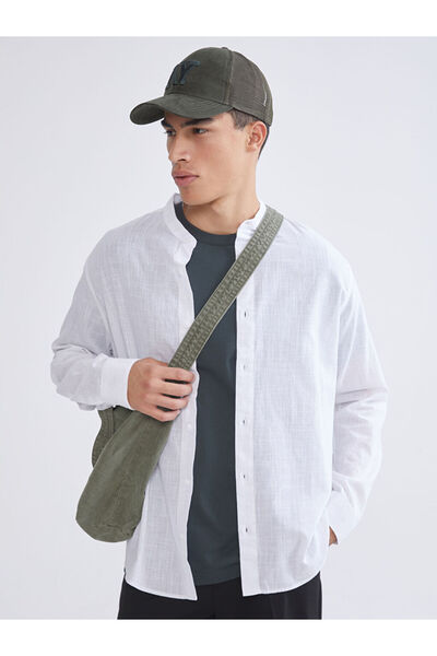 LC Waikiki Cămașă albă pentru bărbați din poplin cu croială normală