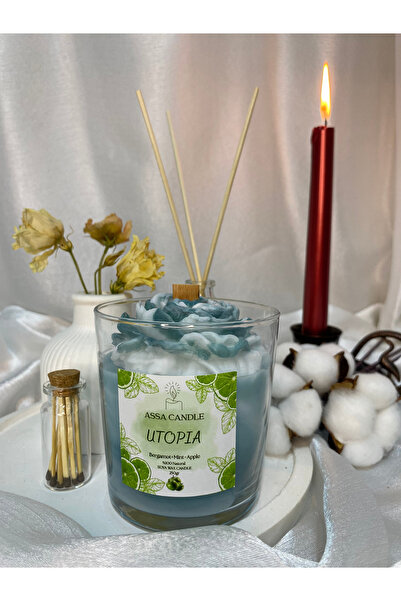 ASSA MUM ATÖLYESİ Fresh Kokulu Ahşap Fitilli Doğal Soya Mum