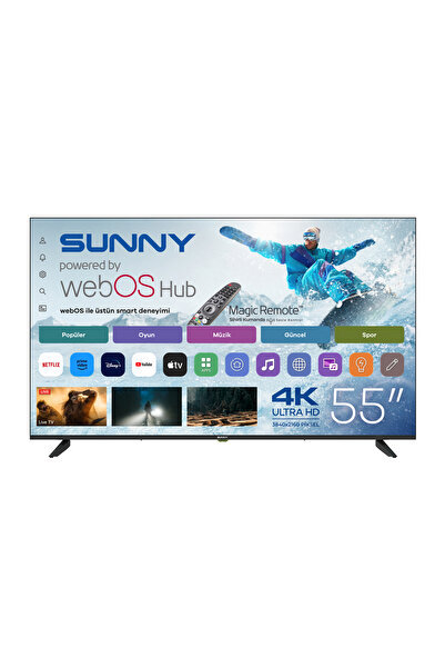 Sunny SN55UPRL-W02M 55'' FRLS UHD PERLA webOS 2.0 SİYAH (MAGIC KUMANDA)
