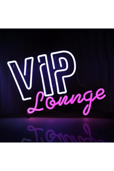 Slasa لافتة نيون بيضاء ووردية لردهة كبار الشخصيات 42×31 سم - ديكور جداري للغر...