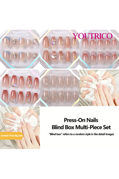 Youtrico Press On False Nails,Blind box random 6 boxes