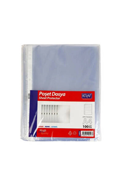 KRAF XL Pouch File, Pack of 100, A4 Size, Clear