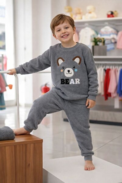 polofix s 3-6 Yaş Peluş çocuk pijama takımı