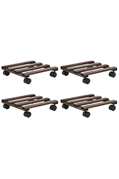 vidaxl Plant Rollers 4 pcs Cedar Wood 25x25 cm