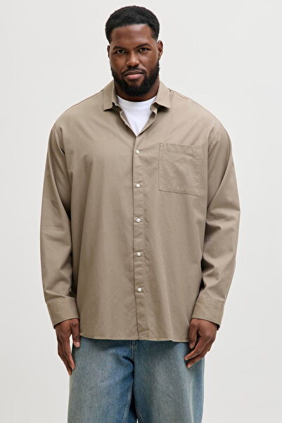 Jack & Jones Plus Size Button Closure Twill Shirt - Blastanford