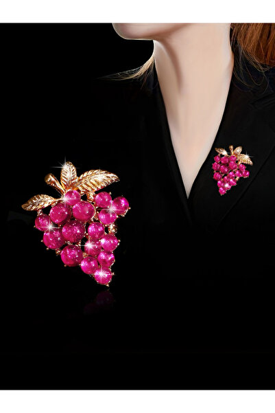 Take Two By Styli Contrast Grape-Shape Embellished Brooch