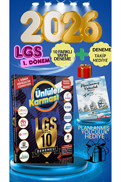 Ünlüler Karması 2026 LGS 8 Sınıf İLK 1. Dönem Yeni Baskı 10 Karma Paket Denem...