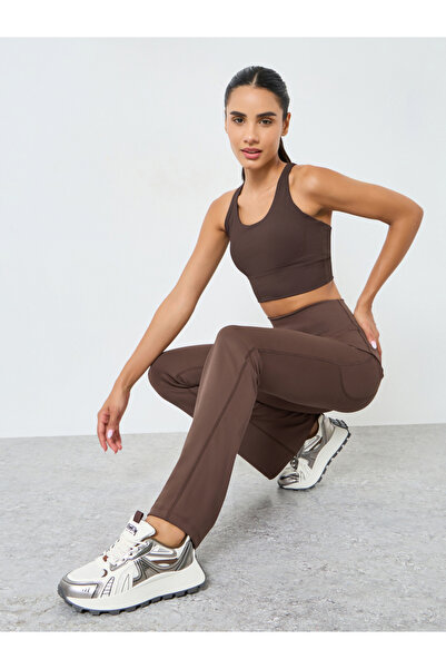 Styli Women Rubber Logo Back Single Reflective Leggings