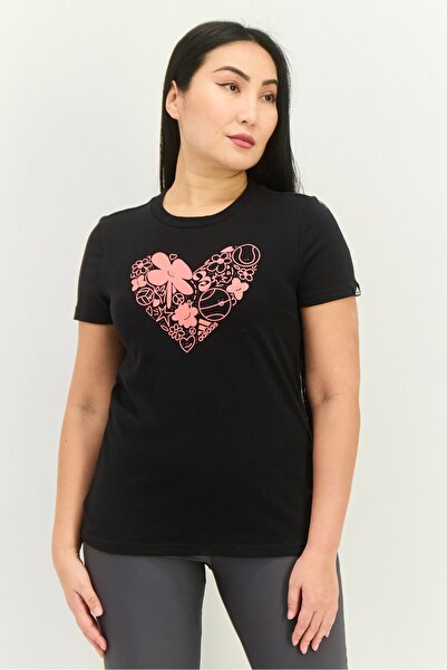 adidas Women Sportswear Fit Short Sleeves Outdoor T-Shirt, Black