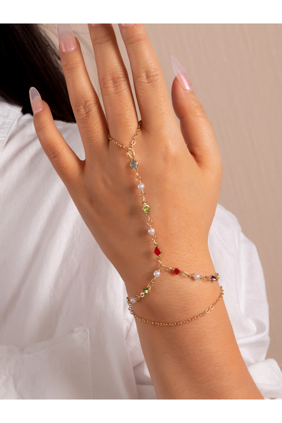 Take Two By Styli سوار سلسلة يد متعدد الأحجار