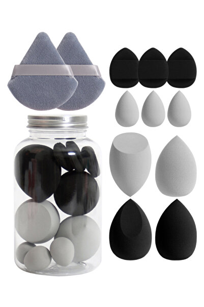 Choice10 11 12Pcs Makeup Sponge Set with Storage Jar Latex-Free, Makeup Spong...