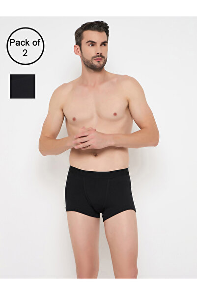 John Player By Styli عبوة من قطعتين - سراويل داخلية سادة باللون الأسود - قطن ...