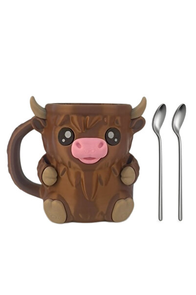 Choice4 B 3D Printed Highland Cow Ice Pint Holder with Antifreeze Handle Snac...