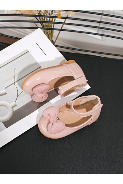 Take Two By Styli Girls Pink Bow Decoration Shoes