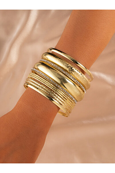 Take Two By Styli Set of 9 - Textured Bangles