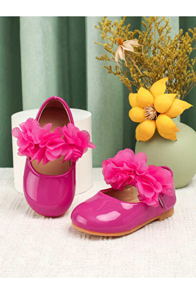 Take Two By Styli Girls Pink Flower Flat Ballerina Shoes