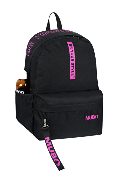 Tonny Black Unisex Black Fuchsia Large Volume Backpack Suitable for Daily and...