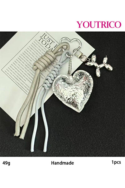 Youtrico Silver-Tone Leather Stylish Handmade Bag Charm,Keychain,Elegant Gift...