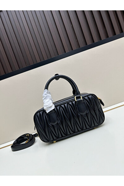 Genetech MM Arcadie Top Handle Bag in Matelassé Nappa Leather Crossbody Shoulder