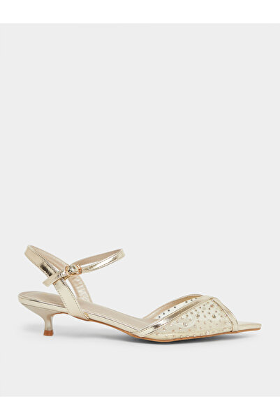 Styli Embellished Vamp Low Heel Sandals