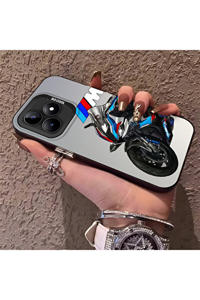 CHICASELUX Realme C53 ile Uyumlu Telefon Kılıfı BMW Desenli Silikon Kenar Ser...