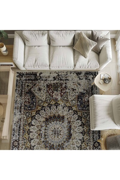 Al Kaffary Carpet Helen Contemporary Persian-Inspired Rug, Modern Beige Livin...