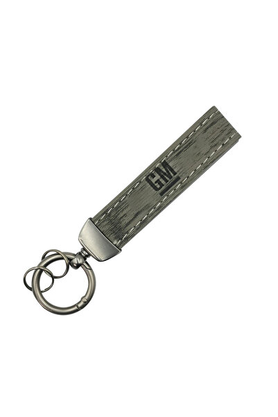 GM Carbon Fiber Leather Keychain with Metal Ring 360° Rotation Durable Car Ke...