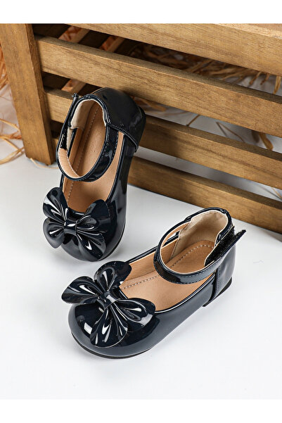 Take Two By Styli Girls Solid Bow Decoration Ballerina Shoes