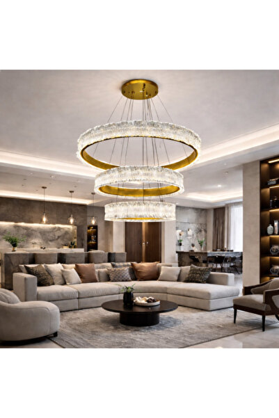 genric Modern gold LED pendant light with three lights and remote control, 40...