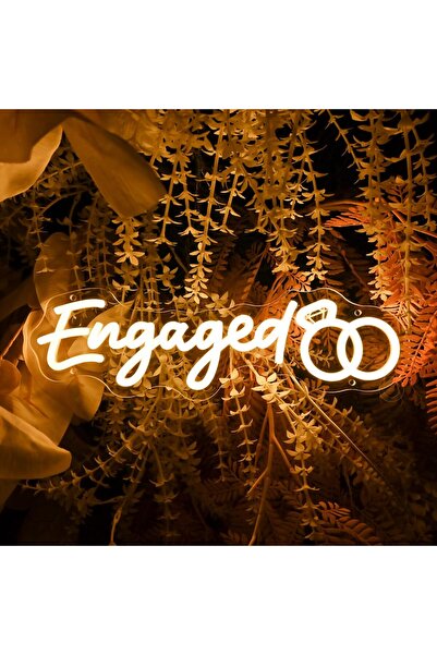 Slasa “Engaged” LED Neon Sign Warm White 40x11.5 cm – Wedding & Bridal Party ...