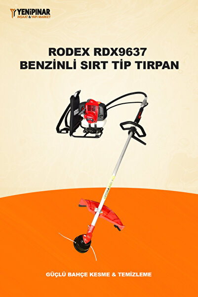 Rodex RDX9637 Benzinli Sırt Tip Tırpan | Güçlü Bahçe Kesme & Temizleme