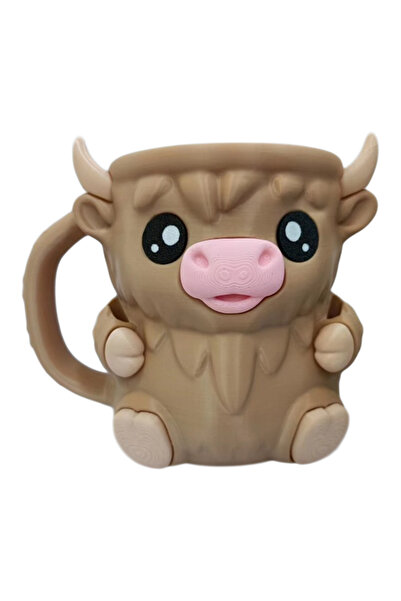 Choice3 G 3D Printed Highland Cow Ice Pint Holder with Antifreeze Handle Snac...