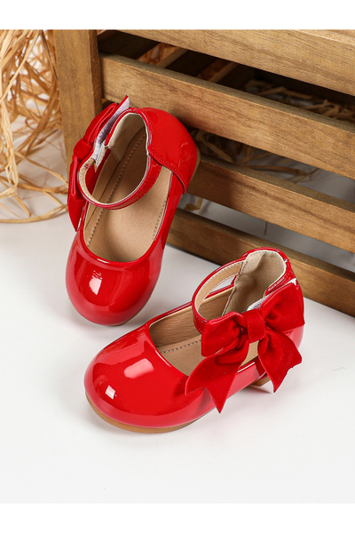 Take Two By Styli Girls Solid Bow Decoration Ballerina Shoes